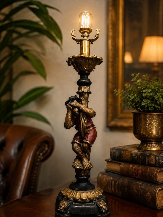 Vintage Other - Vintage Monkey Table Lamp Hollywood Regency Palm Beach Maximalist Decor